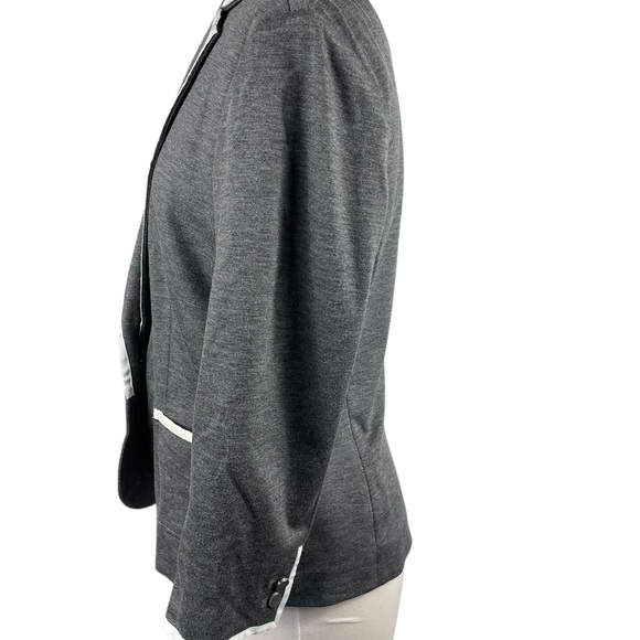 Banana Republic Charcoal Blazer with Ivory Border Accents, Size 10 - Picture 4 of 11